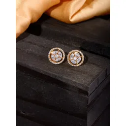 Saraf RS Jewellery Gold-Plated & White AD Studded Contemporary Studs Earrings-picture-24