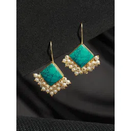 Saraf RS Jewellery Gold-Plated Contemporary Drop Earrings-picture-27