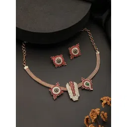 Saraf RS Jewellery Gold Plated Lord Tirupati Balaji Symbol Chain Necklace Jewellery Set-picture-12