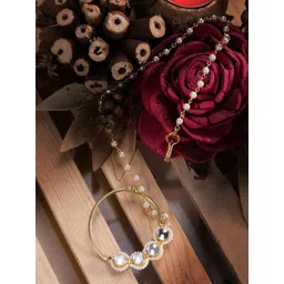 Saraf RS Jewellery Gold-Plated White Kundan Studded  Nosepin-picture-16