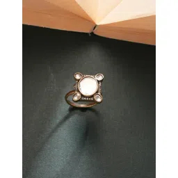 Saraf RS Jewellery Gold Statement Uncut Mossanite Studded Geometric Minimal Finger Ring-picture-37