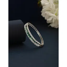 Saraf Rs Jewellery Green Emerald Silver Plated AD Studded Delicate Kada Bracelet-picture-29