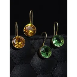 Saraf RS Jewellery Pack of 2 Gold Plated Combo Hoop Earrings-picture-38