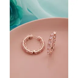 Saraf RS Jewellery Pink Circular Hoop Earrings-picture-27