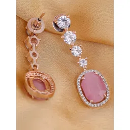 Saraf RS Jewellery Pink Contemporary Drop Earrings-picture-37