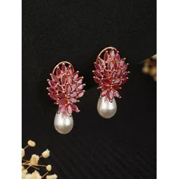 Saraf RS Jewellery Pink Contemporary Studs Earrings-picture-40
