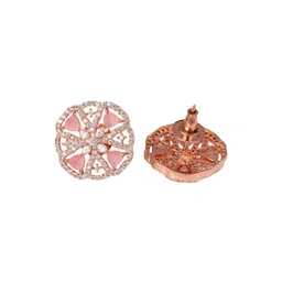 Saraf RS Jewellery Pink Floral Handcrafted Studs Earrings image 4