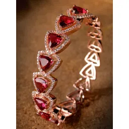 Saraf Rs Jewellery Red American Diamond Handcrafted Statement Bracelet-picture-17