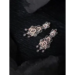 Saraf RS Jewellery Rose Gold AD Studded Chandelier Earrings-picture-20