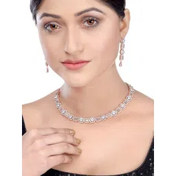 Saraf RS Jewellery Rose Gold-Plated AD & CZ Studded Handcrafted Jewellery Set-picture-37