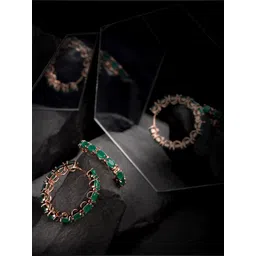 Saraf RS Jewellery Rose Gold-Plated American Diamond Studded Circular Hoop Earrings-picture-14