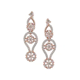 Saraf RS Jewellery Rose Gold-Plated American Diamond Studded Necklace With Earrings image 4