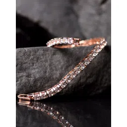 Saraf RS Jewellery Rose Gold-Plated American Diamond Studded Wraparound Bracelet-picture-16