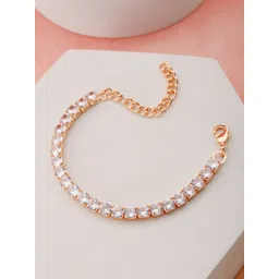 Saraf RS Jewellery Rose Gold-Plated American Diamond Wraparound Bracelet-picture-20