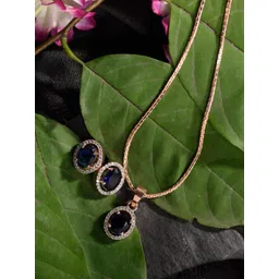 Saraf RS Jewellery Rose Gold-Plated Blue & White AD-Studded Handcrafted Jewellery Set-picture-32