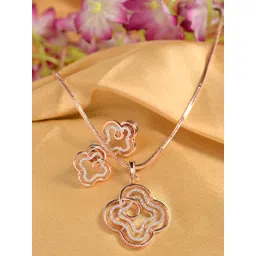 Saraf RS Jewellery Rose Gold-Plated White AD-Studded Jewellery Set-picture-36