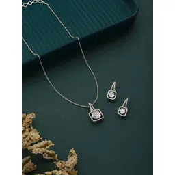 Saraf RS Jewellery Silver Plated American Diamond Stone Studded Jewellery Set-picture-29