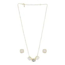 Saraf RS Jewellery Statement Elegant Square Stone Pendant Necklace & Earring Set for Women-picture-33