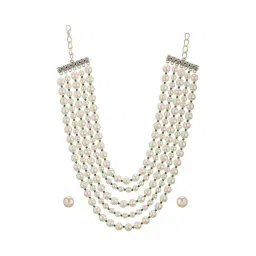 Saraf RS Jewellery Statement Pearl Beaded Multi Layered Trendy Necklace & Earring Set for Women-picture-37