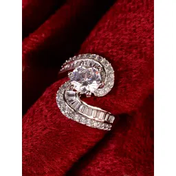 Saraf RS Jewellery White & Rhodium-Plated AD Studded Finger Ring-picture-34