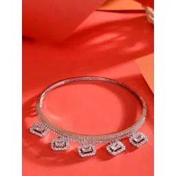 Saraf Rs Jewellery White Silver Plated AD Studded Minimal Charms Kada Bracelet-picture-41
