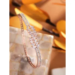Saraf RS Jewellery Women Rose Gold Plated Marquis AD Studded Kada Bracelet-picture-22