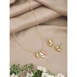 SARAF TRENDZ Gold Plated Dome Shaped Pendant Jewellery Set-picture-38