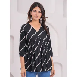 SARAI CREATIONS Women Striped V-Neck Empire Top-picture-28