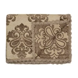 saral home Beige Cotton Printed 82X55 Inch Reversible Throw image 5