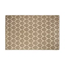 saral home Beige Cotton Printed 82X55 Inch Reversible Throw image 2