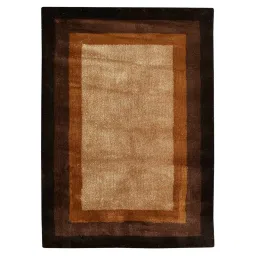 saral home Beige Geometric Cotton 6 ft x 9 ft Machine Made Carpet image 2