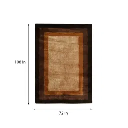 saral home Beige Geometric Cotton 6 ft x 9 ft Machine Made Carpet image 3