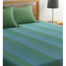 saral home Green Geometric 500 TC Poly Cotton Double Bed Cover with 2 Pillow Covers image 2