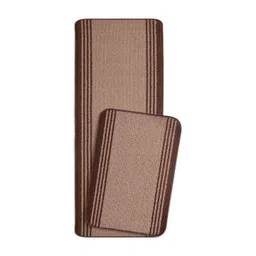 Saral Home 2-Pcs Beige & Brown Striped Anti-Skid Floor Runner&Doormat-picture-33