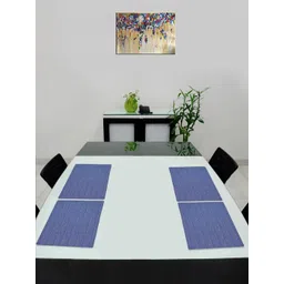 Saral Home 4Pcs Blue Textured Table Placemats-picture-38