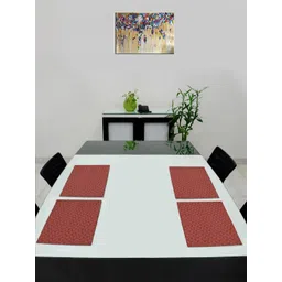 Saral Home 4Pcs 
 Red Textured Table Placemats-picture-29