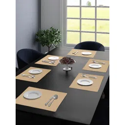 Saral Home 6Pcs Beige Textured Table Placemats-picture-21