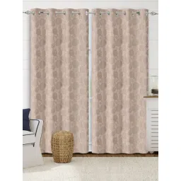 Saral Home Abstract Beige Cotton 9ft Door Curtains - Set of 2-picture-40