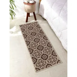 Saral Home Abstract Brown Cotton Anti Skid Runner-picture-19
