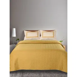 Saral Home Abstract Yellow 155 TC Cotton Double Sized Bed Sheet with 2 Pillow Covers-picture-23