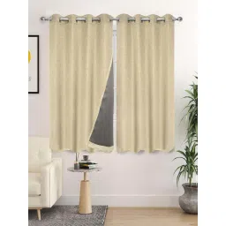 Saral Home Beige 4x5 ft. Blackout curtain Pack of 2-picture-11