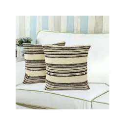 Saral Home Beige & Black Chenille Cushion Covers - Set of 2-picture-47