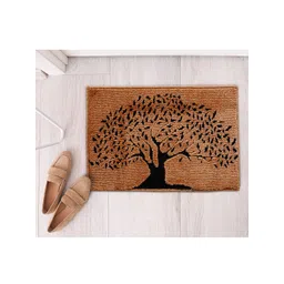 Saral Home Beige & Black Printed Cotton Anti Slip Doormats-picture-30