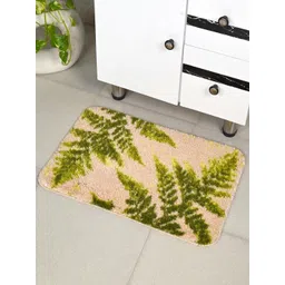 Saral Home Beige & Green 2200 GSM Printed Anti- Skid Bath Rugs-picture-43