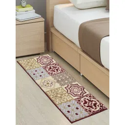 Saral Home Beige & Maroon Ethnic Motif Printed Pure Cotton Anti- Skid Floor Runner-picture-33