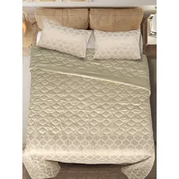 Saral Home Beige & White Geometric 400 GSM Double Bed Quilt-picture-20