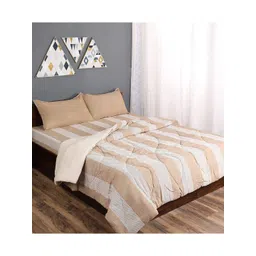 Saral Home Beige & White Striped Mild Winter 210 GSM Double Bed Quilt-picture-13