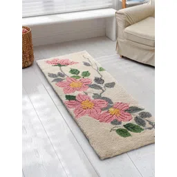 Saral Home Beige Colored & Pink Self Design Cotton Handtufted Runner-picture-41