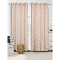 Saral Home Beige Cotton Geometric Curtain-picture-32