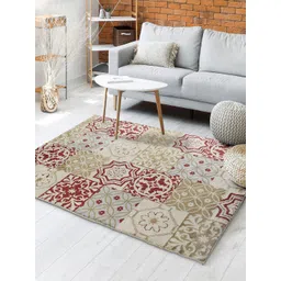 Saral Home Beige Printed Cotton Carpet-picture-11